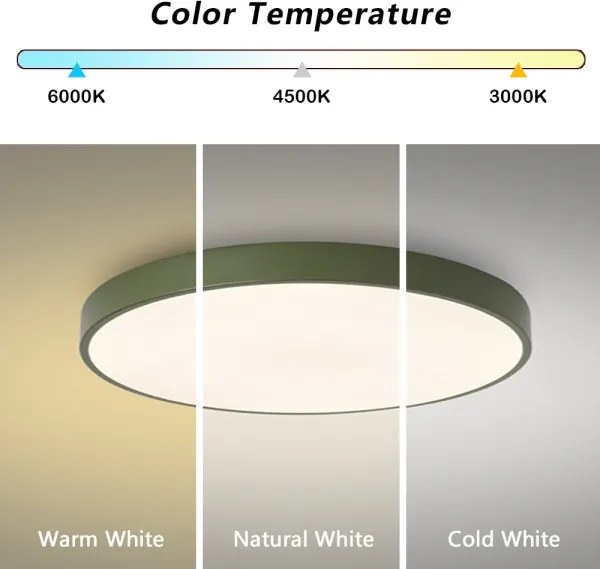 Brilagi - Plafonieră LED POOL, 60W, 230V, 3000/4000/6000K, 60 cm, verde