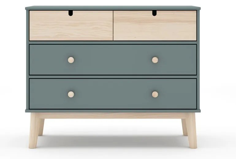 Comodă de copii verde prăfuit 100x81x40 cm Estefania – Marckeric