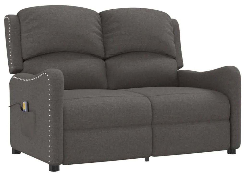 3084546 vidaXL Fotoliu de masaj rabatabil cu 2 locuri, gri închis, textil