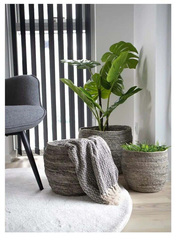 Set 3 coșuri din frunze de porumb House Nordic Tivoli