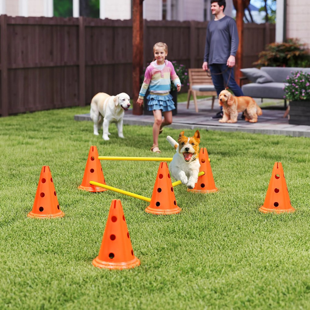 PawHut Set Agility pentru câini 3 piese echipament pentru antrenament set de obstacole cu 6 conuri 3 obstacole geantă | Aosom Romania