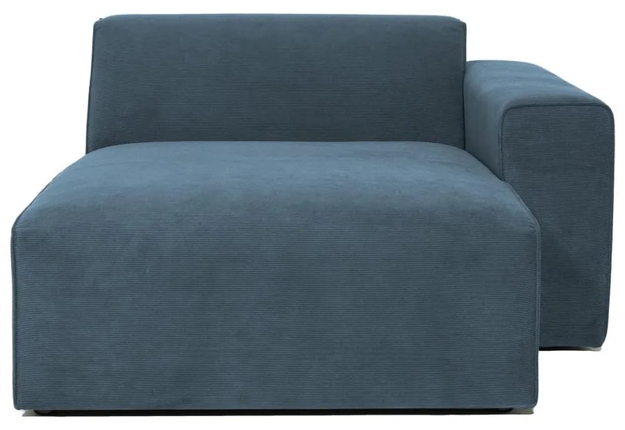 Modul pentru canapea albastru cu tapițerie din catifea reiată (cu colț pe partea dreaptă) Sting – Scandic