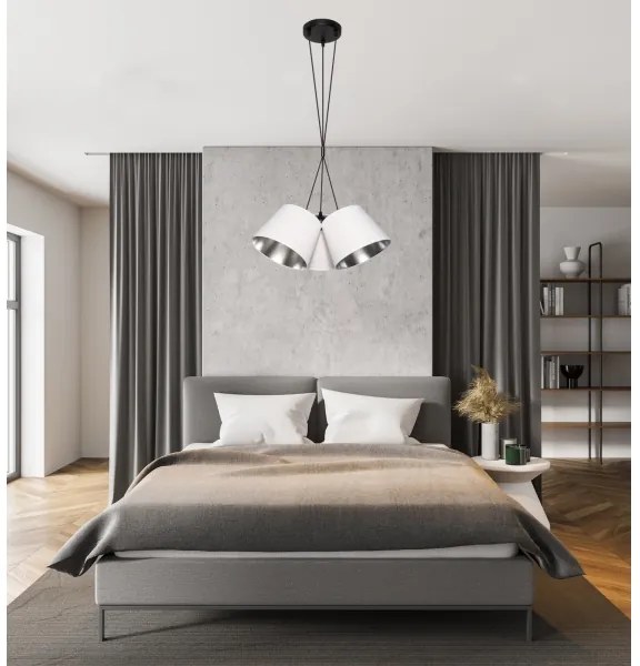 Lustră pe cablu ZOMA 3xE27/60W/260V albă/crom lucios