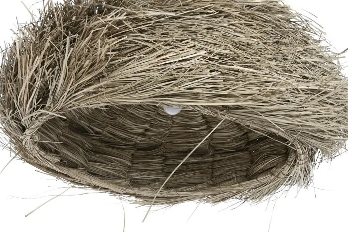Lustră suspendată boho din fibre naturale, 64x64x34 cm, „Solea"