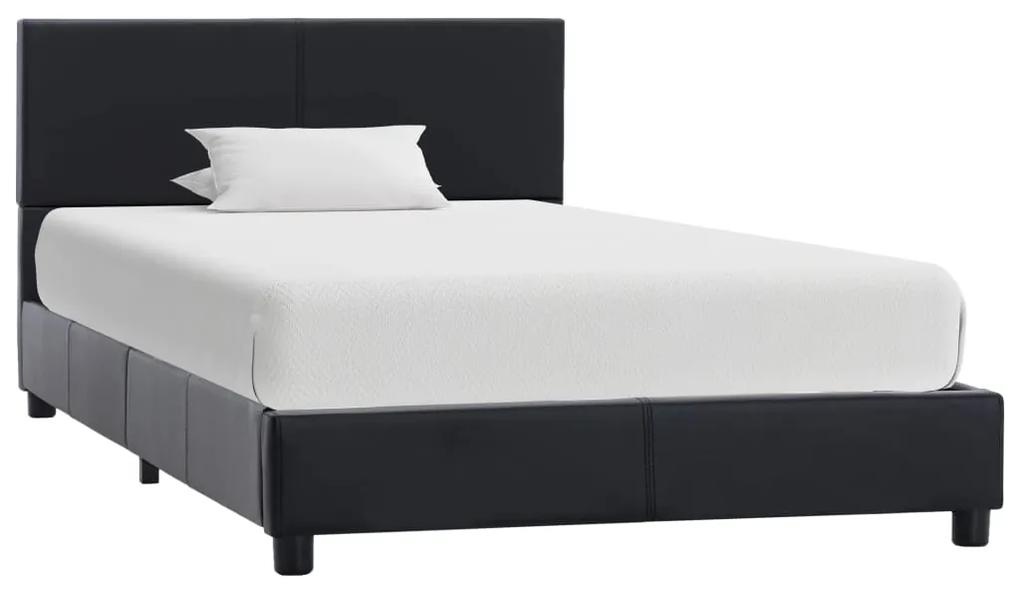 284768 vidaXL Cadru de pat, negru, 90x200 cm, piele ecologică