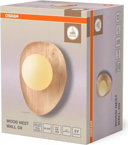 Osram - Aplică de perete WOOD NEST 1xG9/5W/230V, lemn de cauciuc