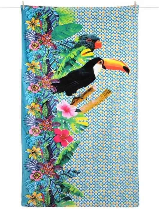 Prosop plajă colorat papagal Tamari 100x280 cm