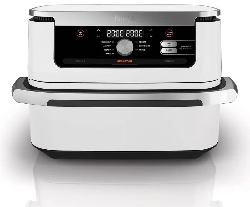 Friteuza dubla cu aer cald Ninja AF500EUWH, 10.4 L, 7 programe, Timer, Zone independente, Alb