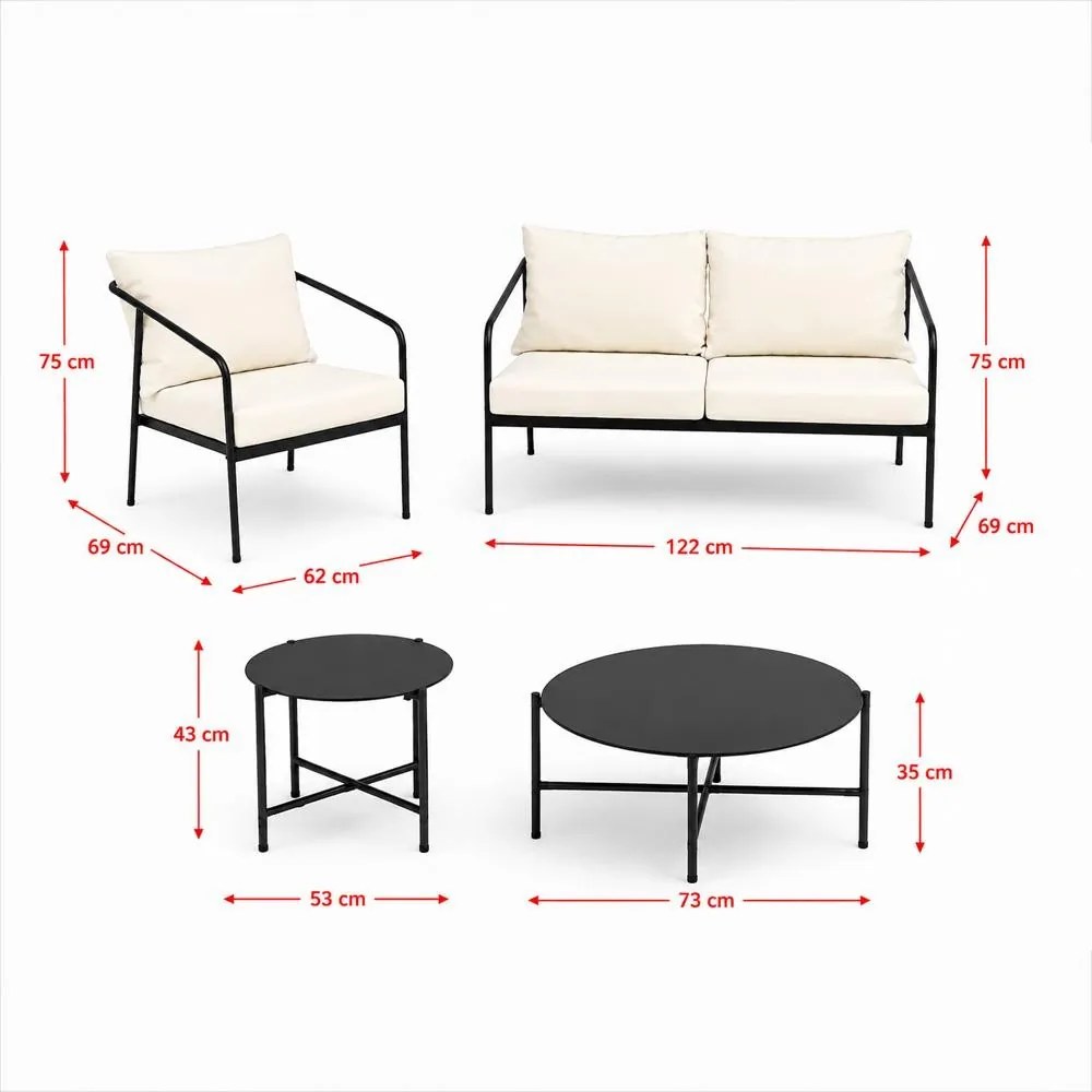 Set mobilier de grădină AVENBERG MESSINA alb