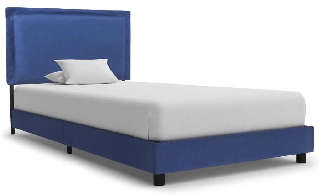 280991 vidaXL Cadru de pat, albastru, 90 x 200 cm, material textil