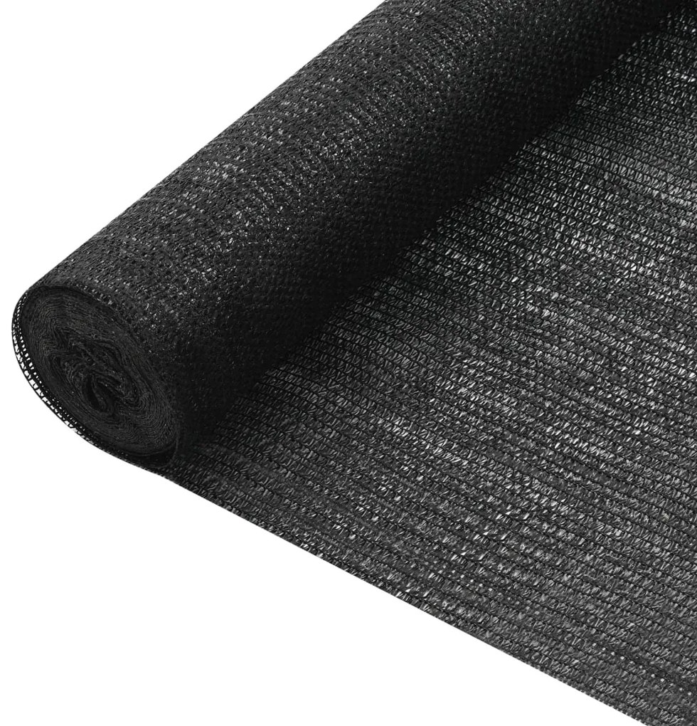 vidaXL Plasă protecție intimitate, negru, 1,2x10 m, HDPE, 75 g/m²