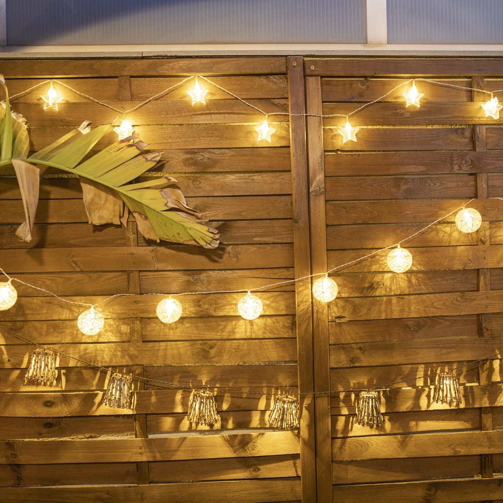Ghirlandă lumini exterioare Crăciun 4,5m cu LED 16 lumini - Bianca
