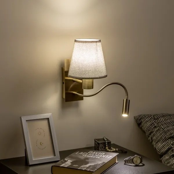 Lampă LED de perete Brilagi NUBILA 1xE27/25W/230V + LED/3W alamă/gri