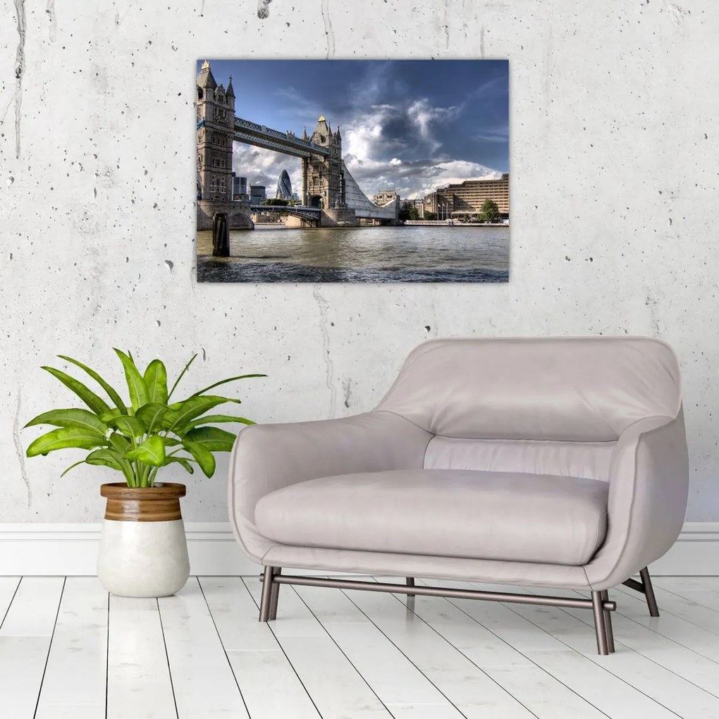 Tablou pe sticlă - Tower Bridge din Londra (70x50 cm)