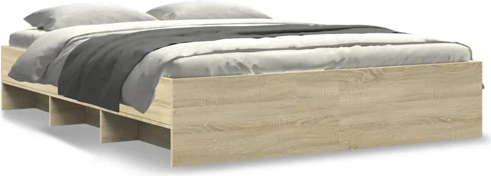vidaXL Cadru pat fără saltea stejar sonoma 150x200 cm lemn prelucrat