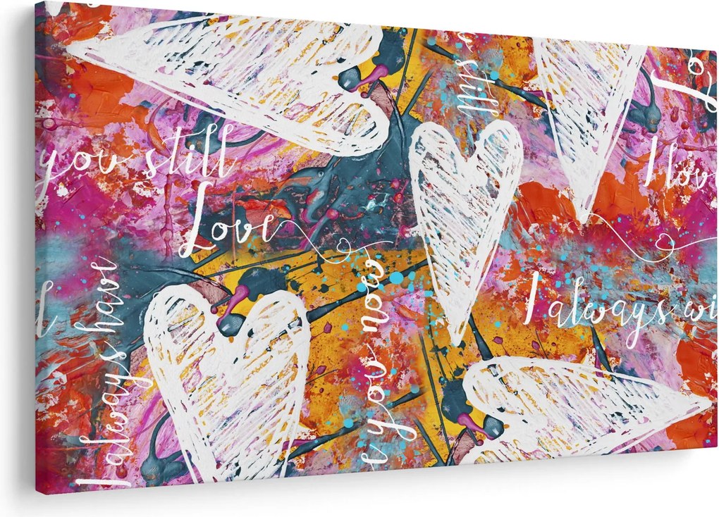Tablou - Inima pe un fundal abstract (90x60 cm)