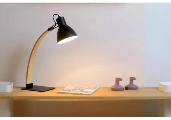 Lucide 03613/01/30 - Lampa de masa CURF 1xE27/60W/230V negru