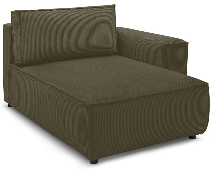 Modul pentru canapea verde deschis cu tapițerie din catifea reiată (cu colț pe partea dreaptă) Nihad modular – Bobochic Paris