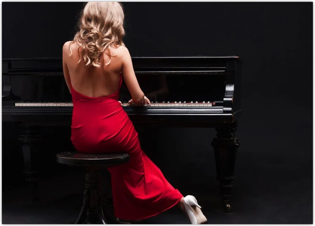 Tablou - Femeia cântând la pian (70x50 cm)