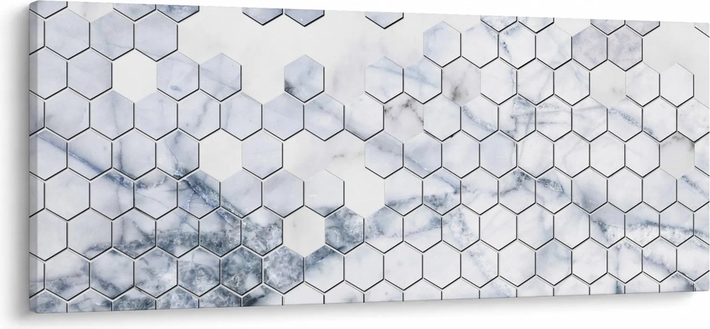 Tablou - Hexagoane marmură (120x50 cm)