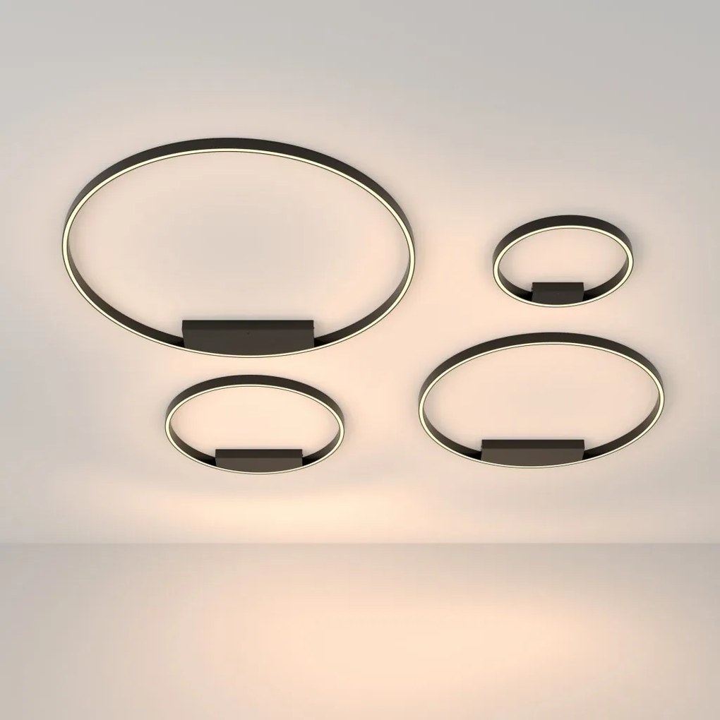 Plafoniera LED design modern Rim negru 60cm, 3000K