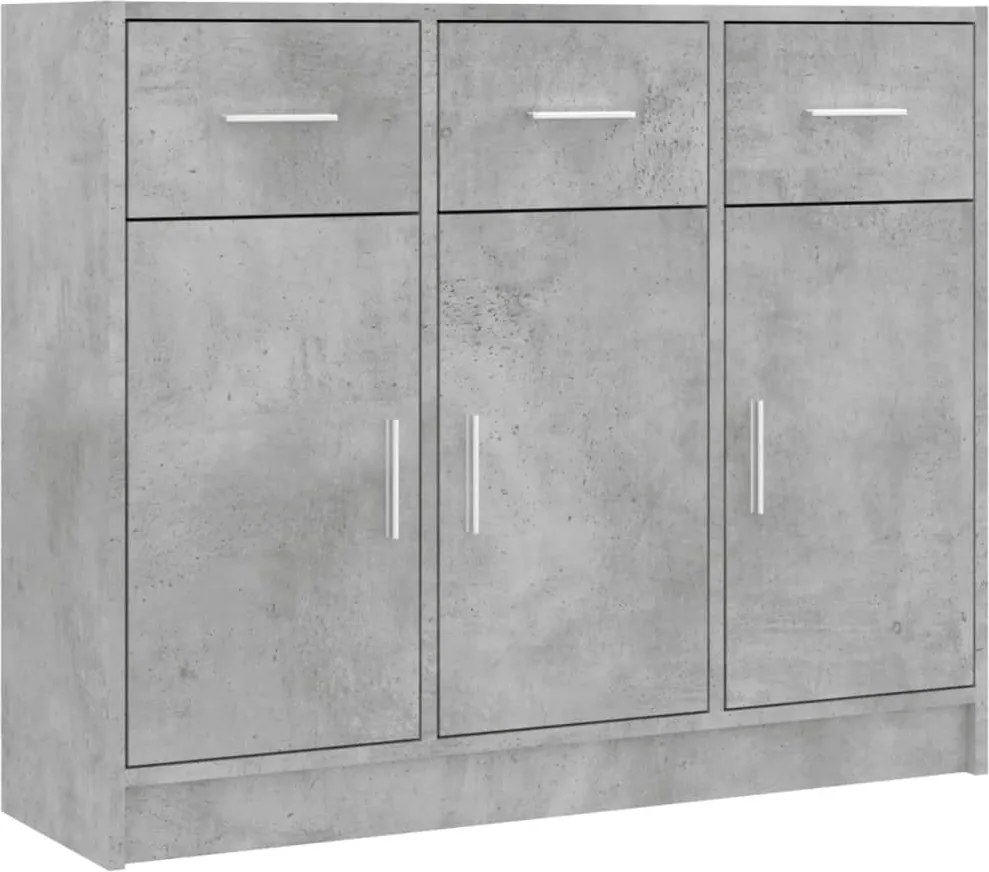 vidaXL Servantă, gri beton, 91x28x75 cm, lemn prelucrat