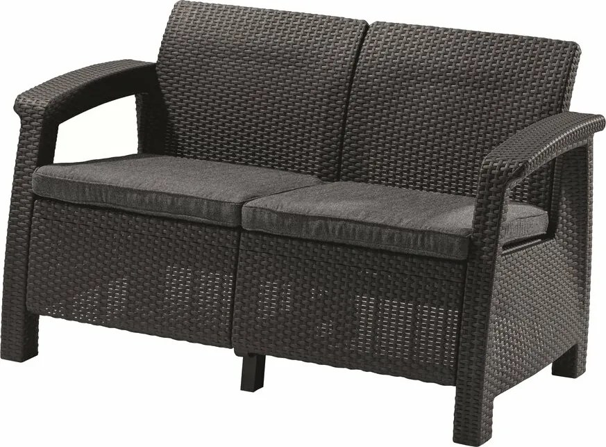 Canapea de grădină Keter Corfu 128 x 70 x 79 cm,grafit