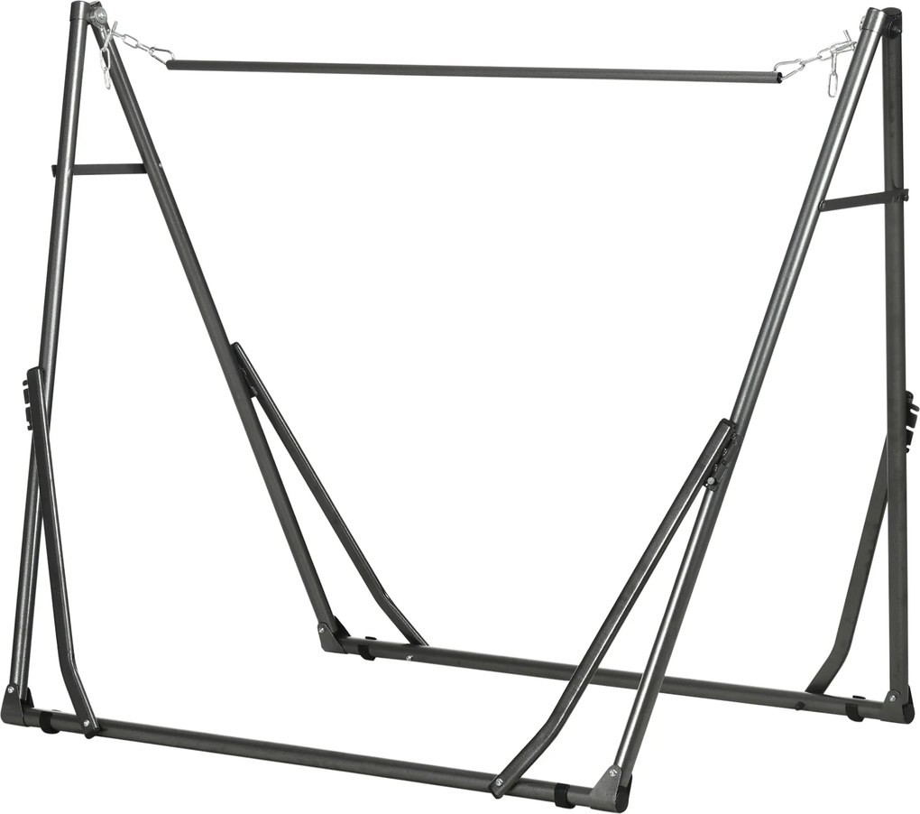 Outsunny suport hamac 2-în-1, rezistent la intemperii, suport pentru rufe, 290 cm x 92 cm x 88 cm, Negru | Aosom Romania