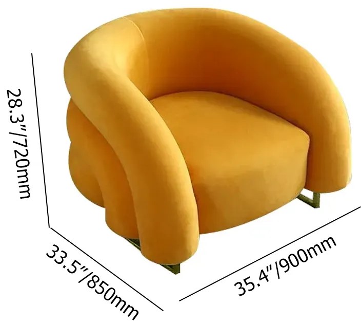 Fotoliu galben în living în stil art nouveau DEPRIMO 37943 by Deprimo