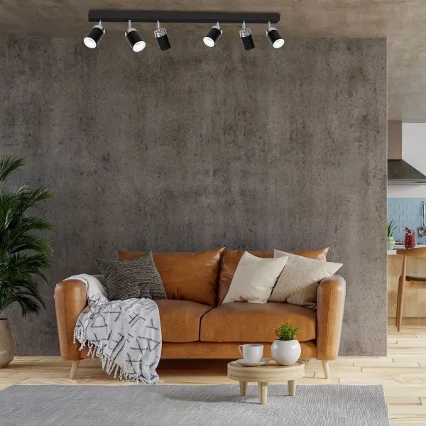 Spot RENO 6xGU10/60W/230V negru/crom