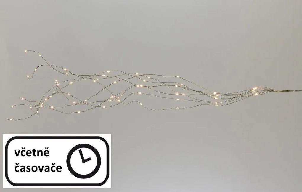 Lumini decorative de Crăciun - fire, 64 LED-uri, alb cald