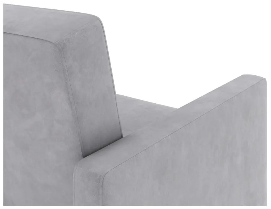 Colțar gri deschis cu tapițerie din catifea Lilly – Støraa