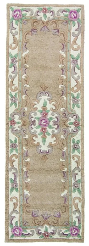 Covor din lână FlairRug Aubusson, 67 x 210 cm, bej