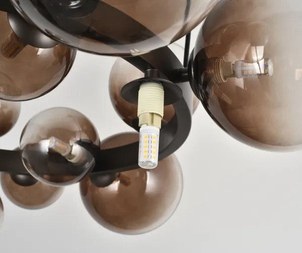 Brilagi - Lustră LED suspendată cu cablu MILLA 15xG9/3W/230V maro/maro fumuriu