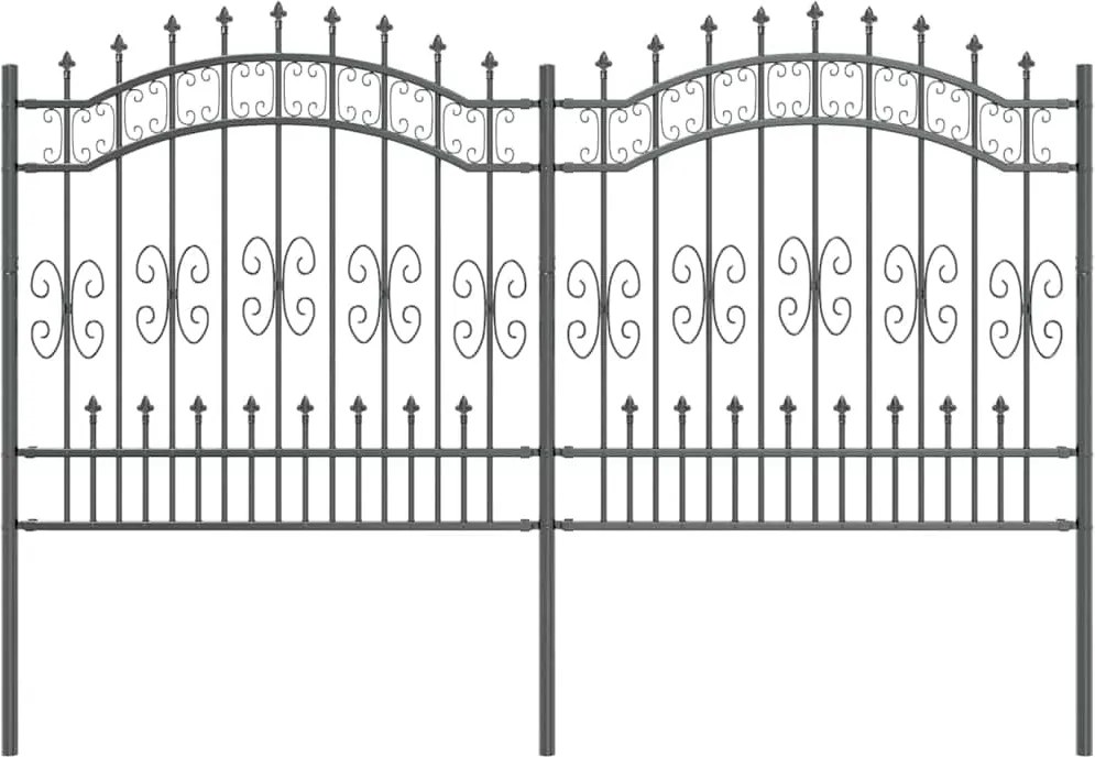 vidaXL Gard de Grădină Gri 240 x 166 cm Oțel vopsit în pulbere