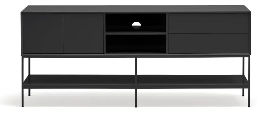 Comodă TV neagră 175x74x45 cm Platt – Teulat