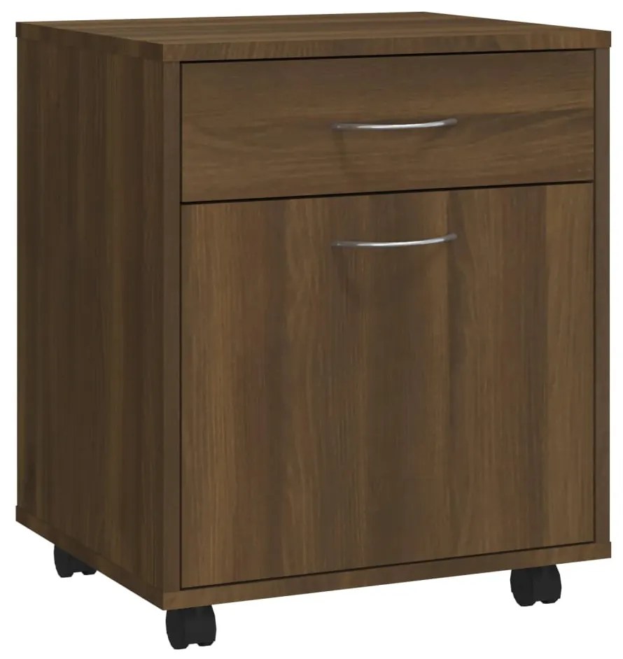 815965 vidaXL Dulap cu roți, stejar maro, 45x38x54 cm, lemn prelucrat