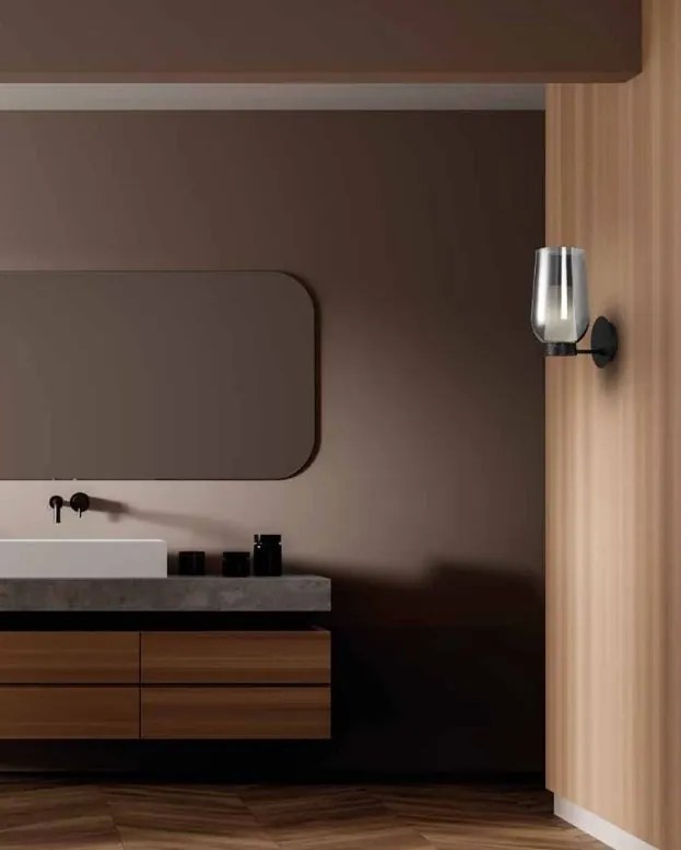 Aplica de perete design modern Nora negru/ marmura neagra