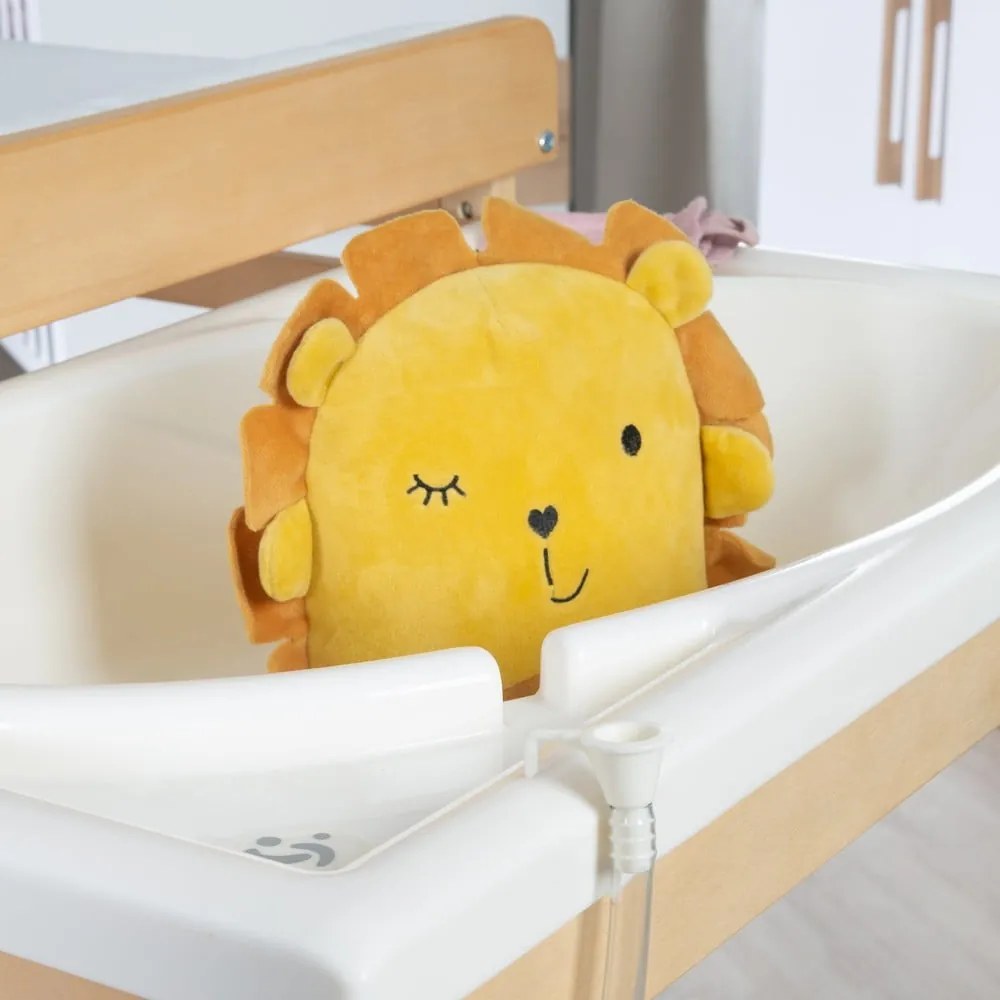 Masă de înfășat albă/în culoare naturală cu aspect de lemn de mesteacăn Baby Pool – Roba