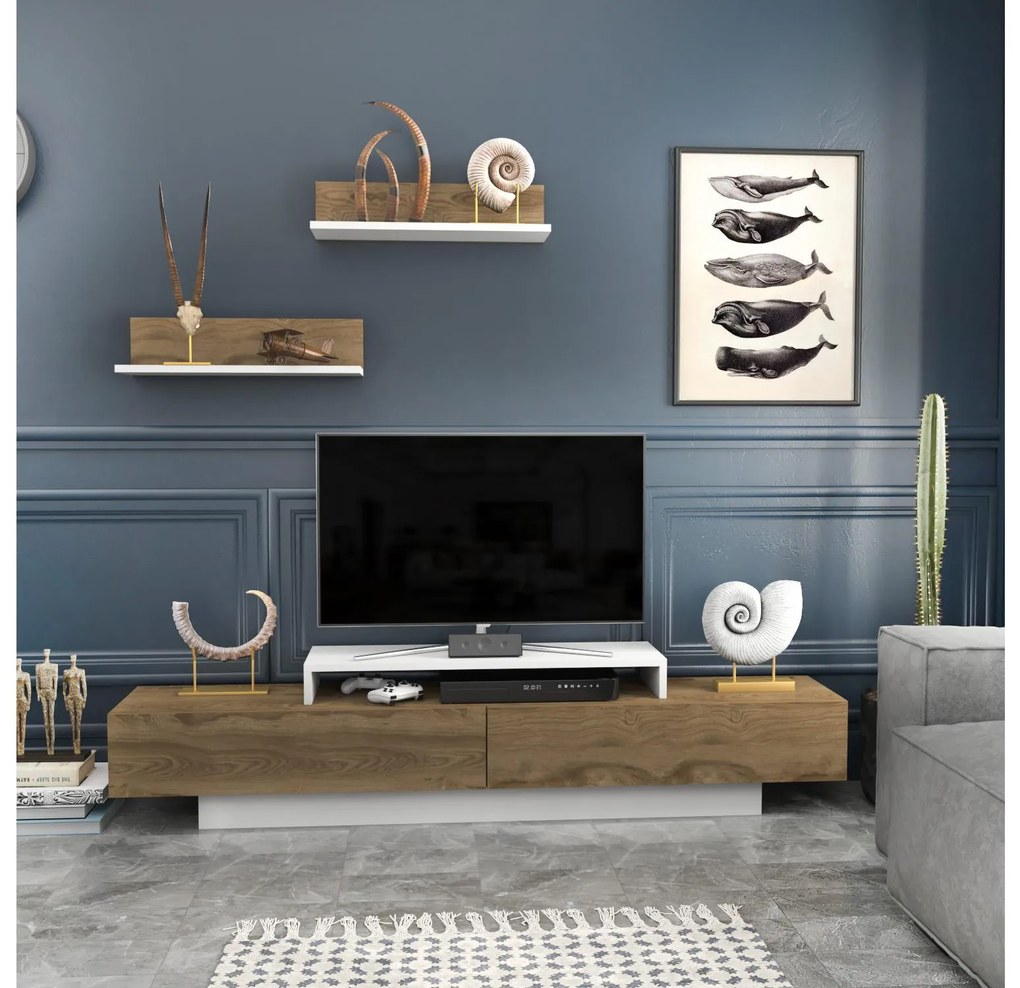 Mobilier living Lusalona (alb + Stejar). 1107304
