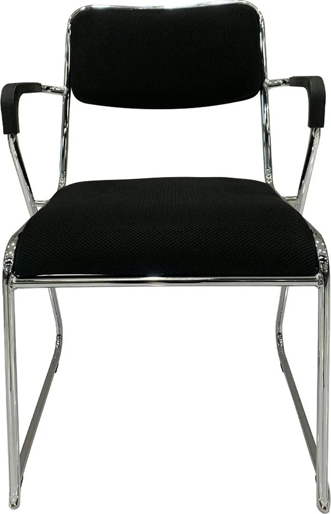 Scaun DERYA, negru/crom, plasa/plastic/metal, 53x57x79 cm