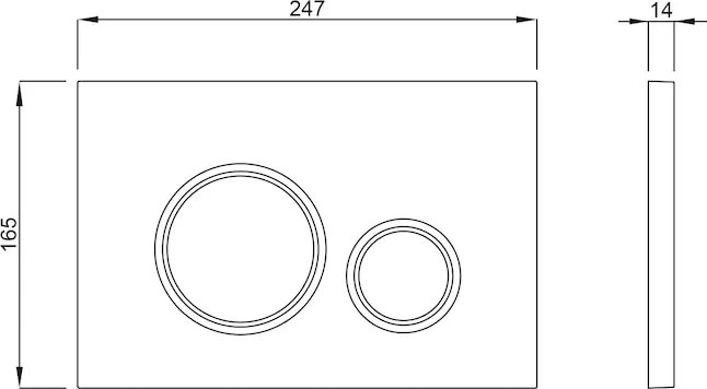 Clapeta de actionare 247x165x14 mm, negru mat, Schwab Vela