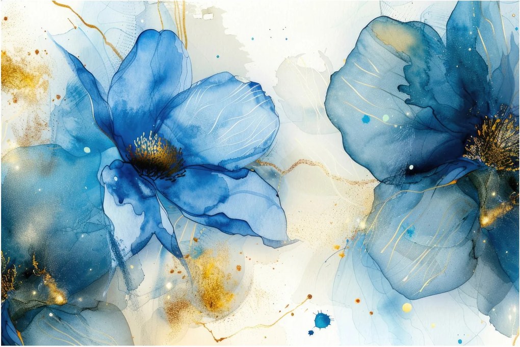 Tablou - Floral, pictură cu cerneală (90x60 cm)