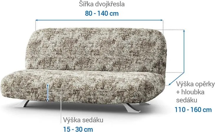 Gaico Huse bielastice MARMO bej 2fotoliu cu manere de lemn (l. 80 -140 cm)