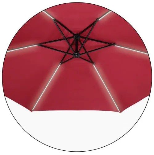 Deuba Umbrelă de soare LED Mali Ø330 cm - roșu