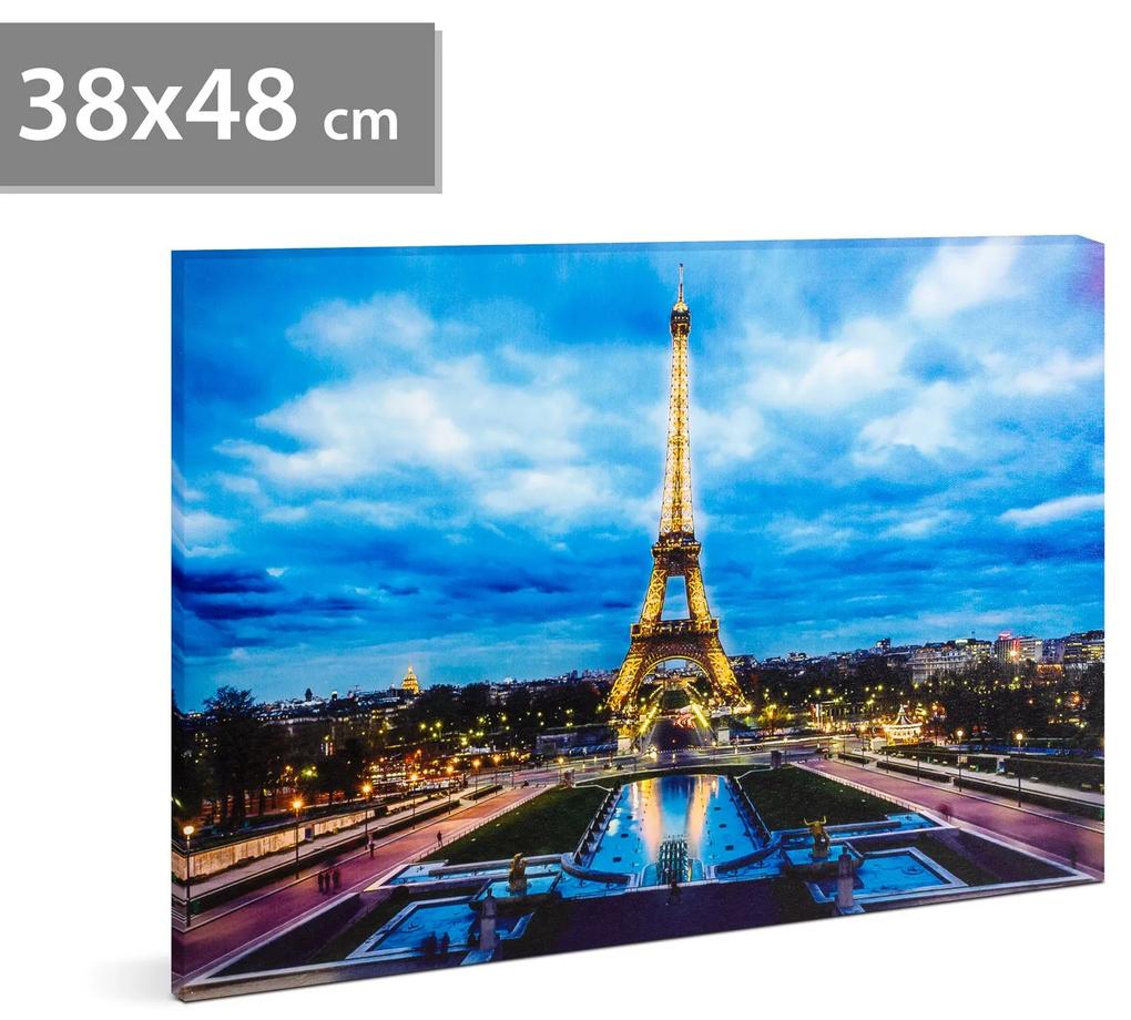 FAMILY POUND - Tablou cu LED -   Turnul Eiffel  , 2 x AA, 38 x 48 cm