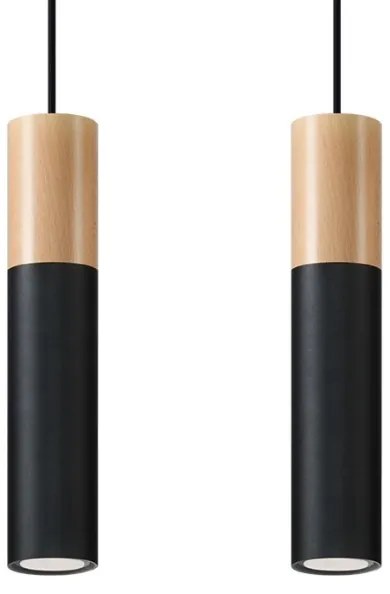 Lustră pe cablu PABLO 2xGU10/40W/230V negru