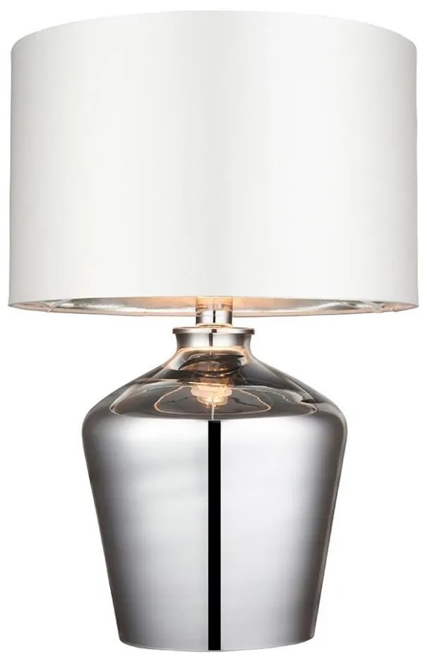 Lampă de masă Endon 61198 WALDORF 1xE27/10W/230V crom lucios/alb