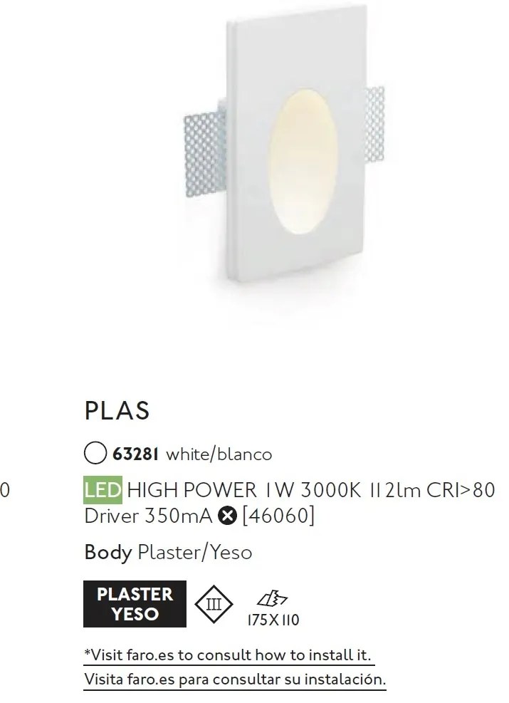 Spot incorporabil LED Plas-1 63281