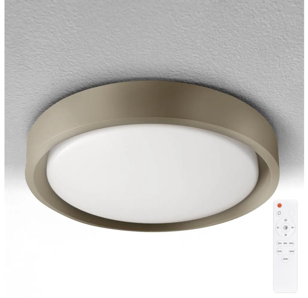 Brilagi - Corp de iluminat LED reglabil MATTEO, 48W, 230V, 3000-6500K, Ø 41 cm, taupe, cu telecomandă